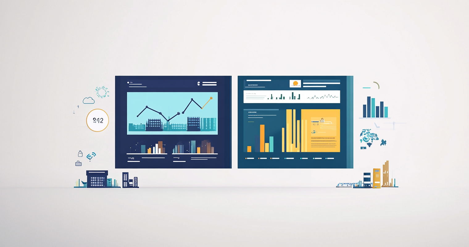 reczXEaIC2t2ZpmnQ -  A divided screen showing web traffic and engagement analytics on one side (representing inbound) and lead-generation tools on the other (representing outbound)—both powered by AI_