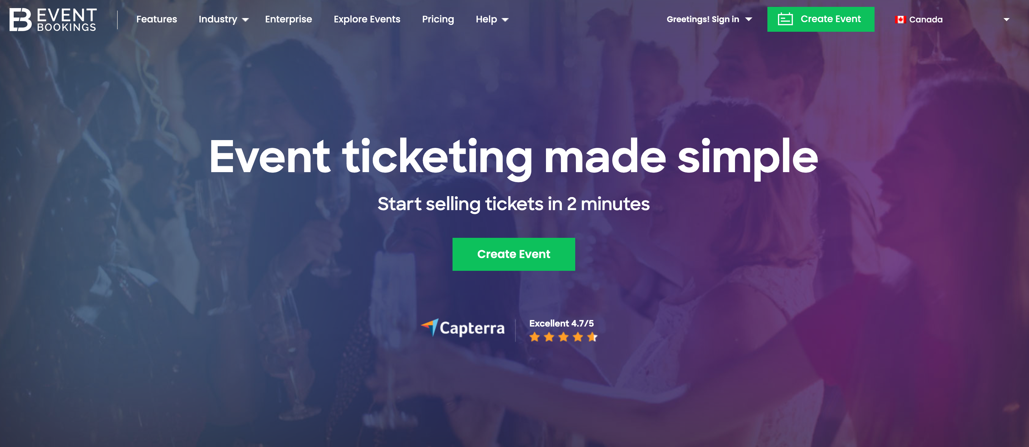 EventBookings website