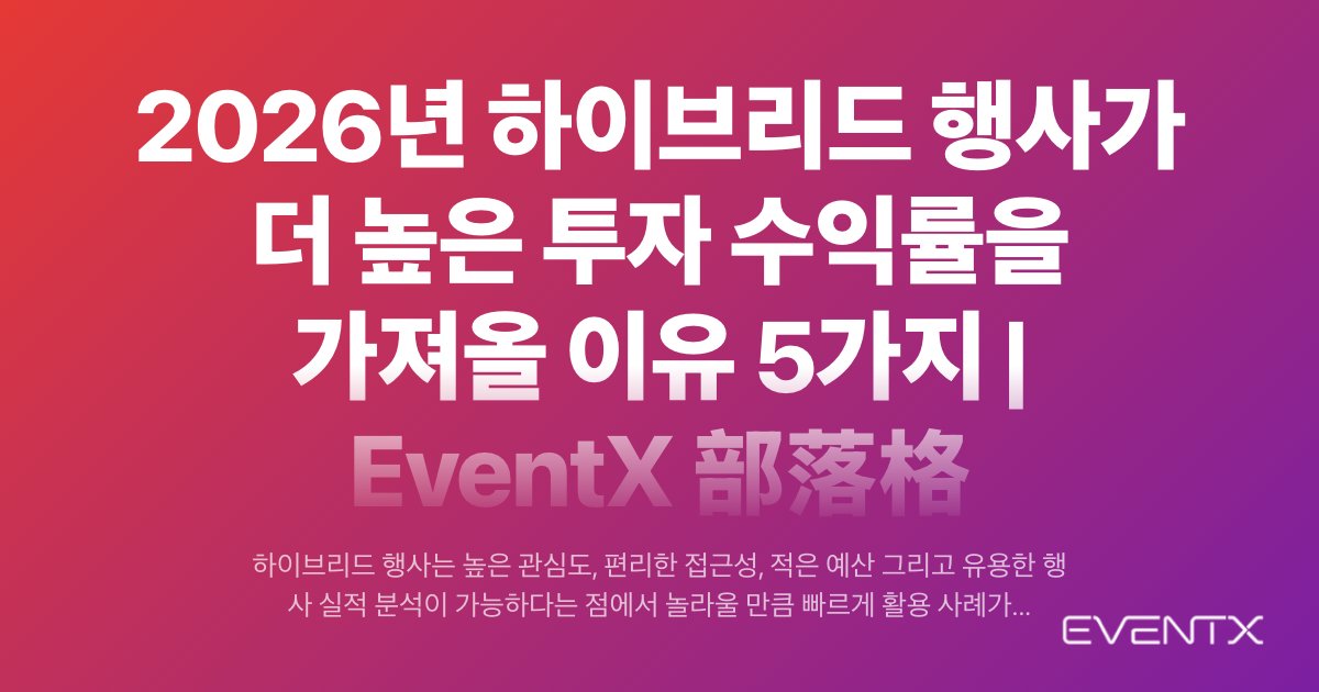 2026년 하이브리드 행사가 더 높은 투자 수익률을 가져올 이유 5가지 hero banner